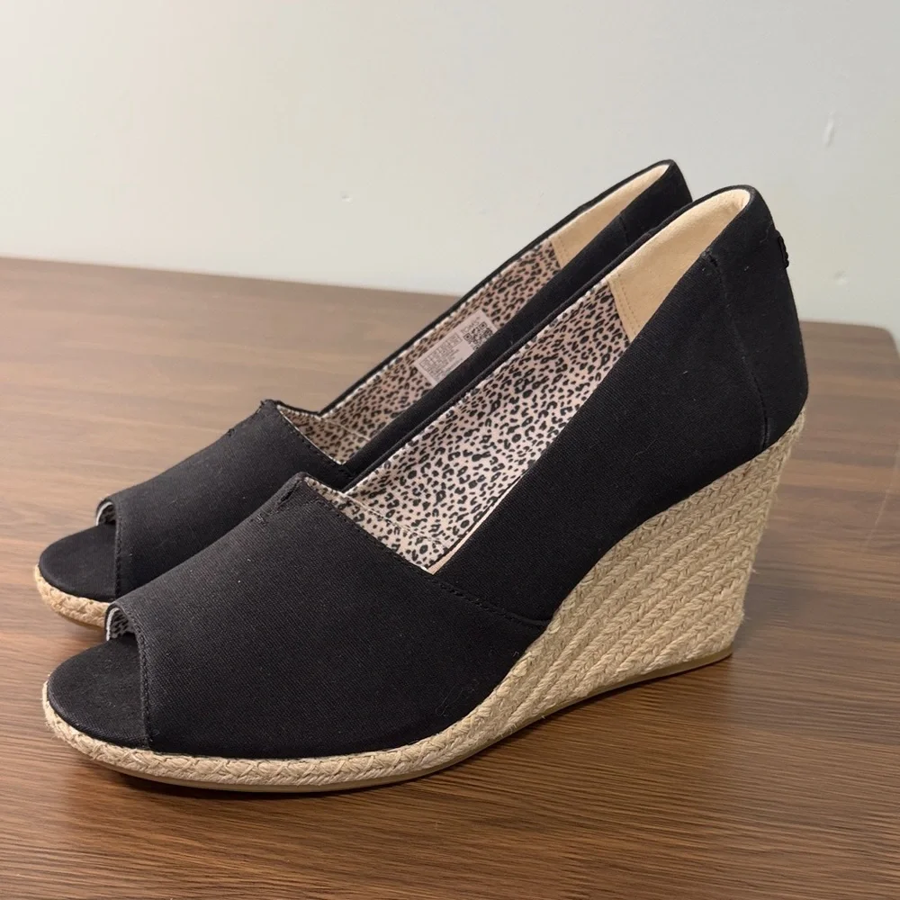 Tom’s‎ Women's Michelle Peep-Toe Espadrille Wedges sz 12 NWOT